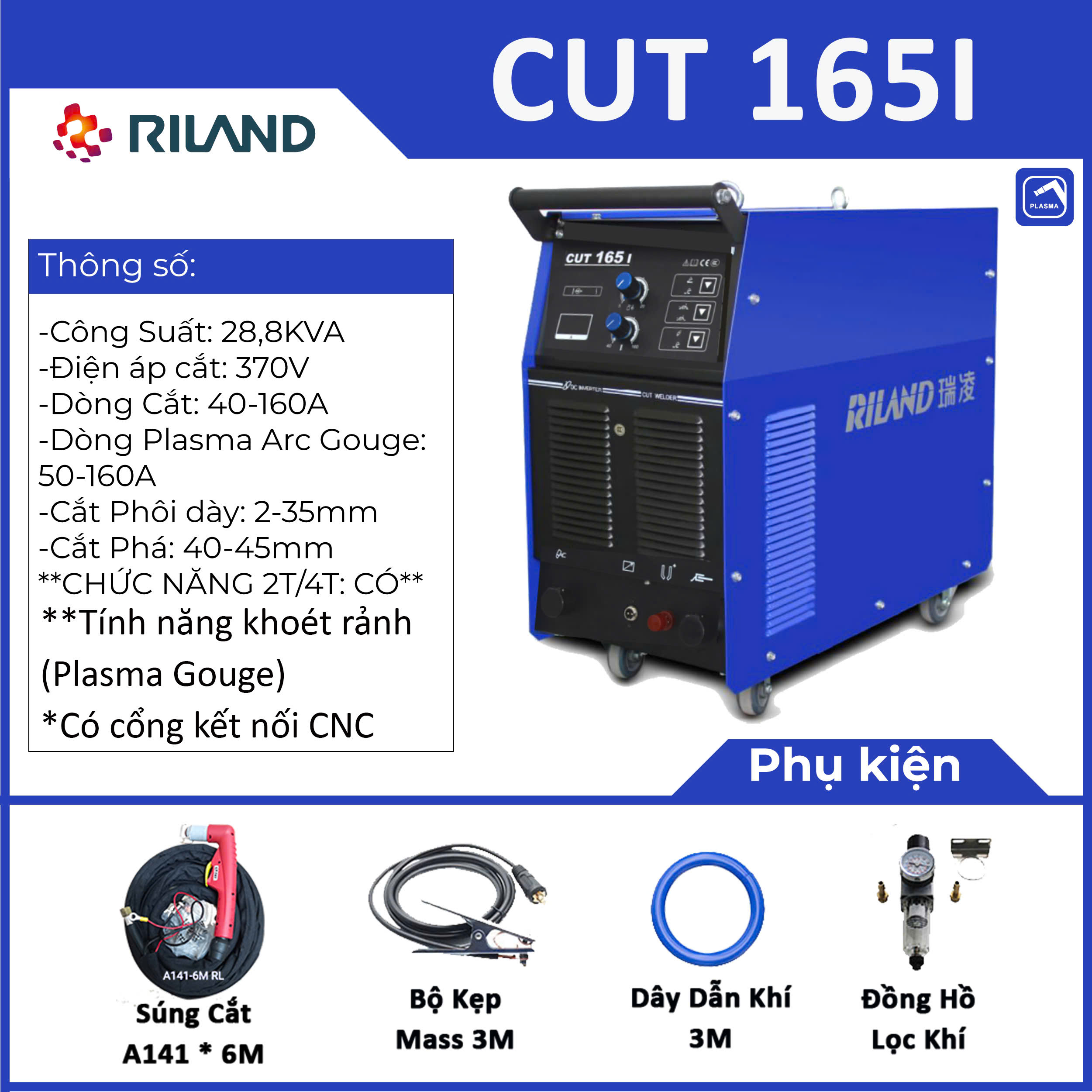 dia chi ban may cat plasma Rilan CUT 165 ket noi CNC