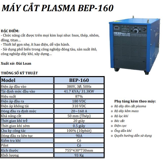 dia chi ban may cat plasma Hero BEP-160N tại saigon hcm